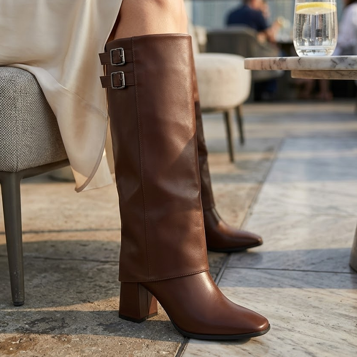 Bota Femenina Via Marte Cano Alto Brown