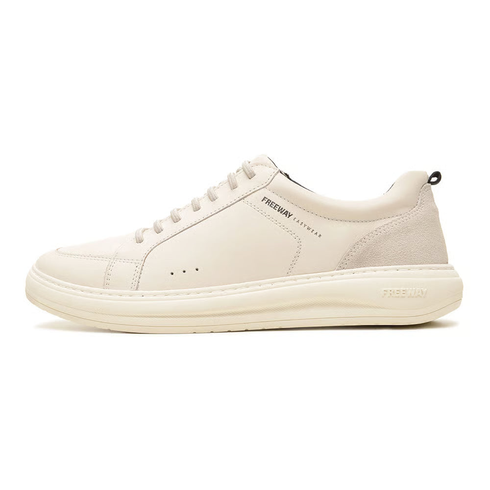 Zapatenis Urbano Masculino Freeway Cuero Blanco