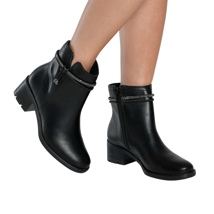 Bota Femenina Via Marte Coturno Negra