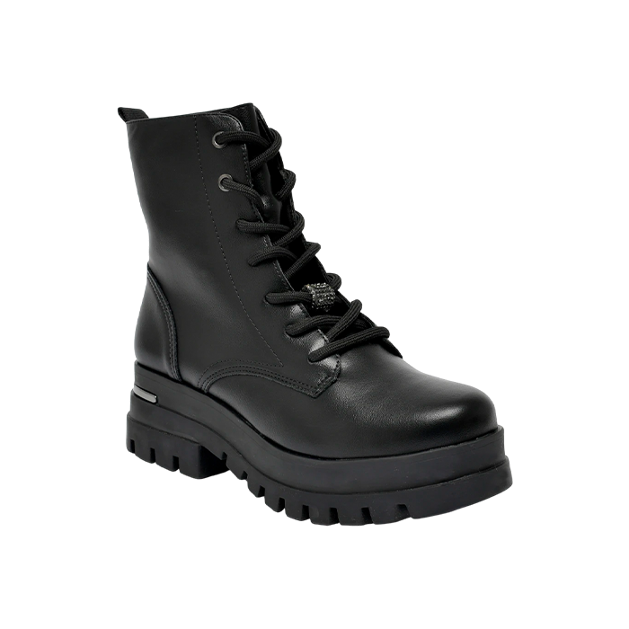 Bota Femenina Via Marte Coturno Negra