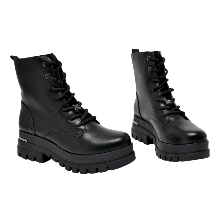 Bota Femenina Via Marte Coturno Negra