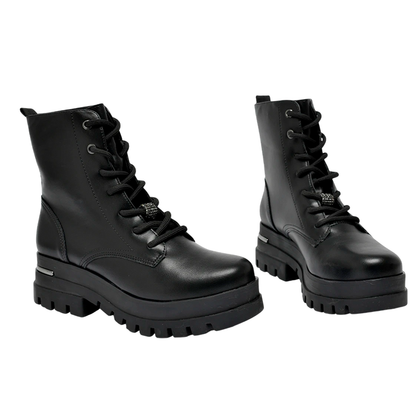 Bota Femenina Via Marte Coturno Negra