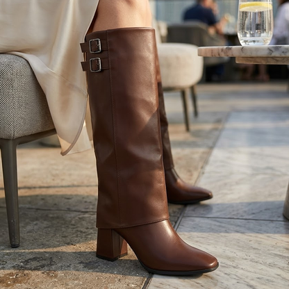 Bota Femenina Via Marte Cano Alto Brown