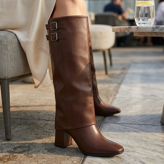 Bota Femenina Via Marte Cano Alto Brown