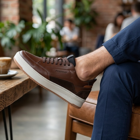 Zapatenis Urbano Masculino Freeway - 100% Cuero Legítimo - Premium