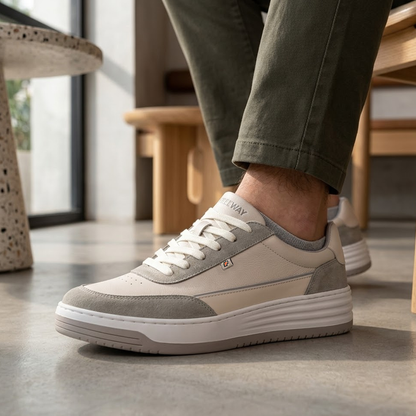 Zapatenis Urbano Masculino Freeway Cuero Blanco