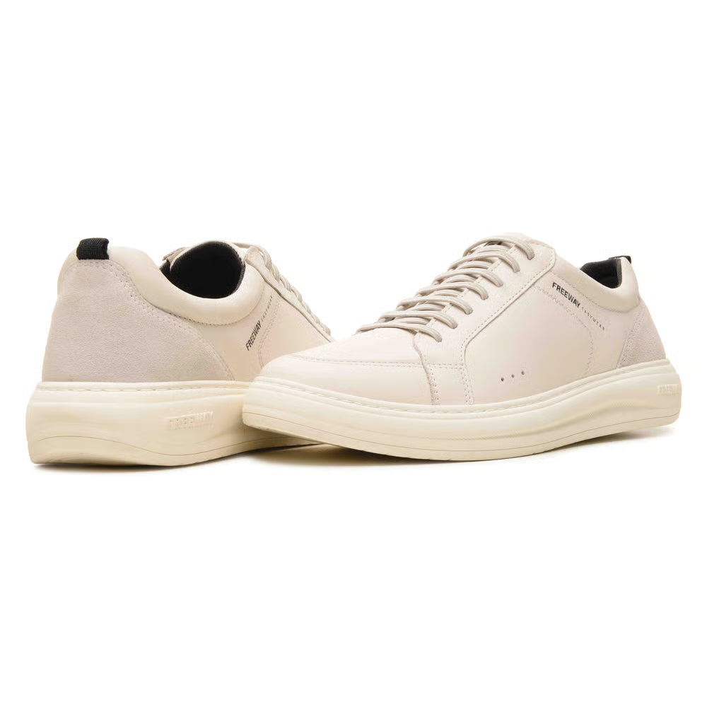 Zapatenis Urbano Masculino Freeway Cuero Blanco