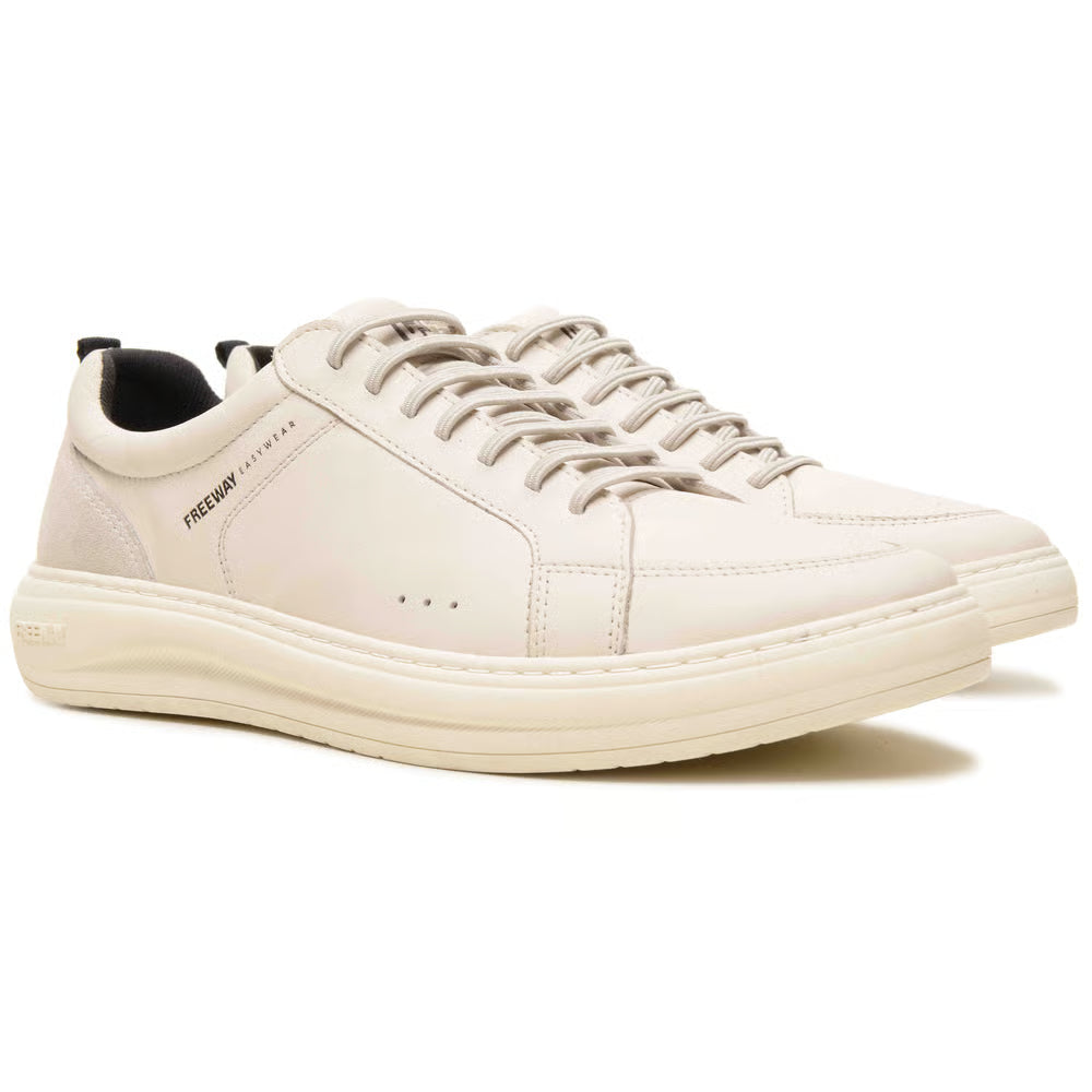 Zapatenis Urbano Masculino Freeway Cuero Blanco