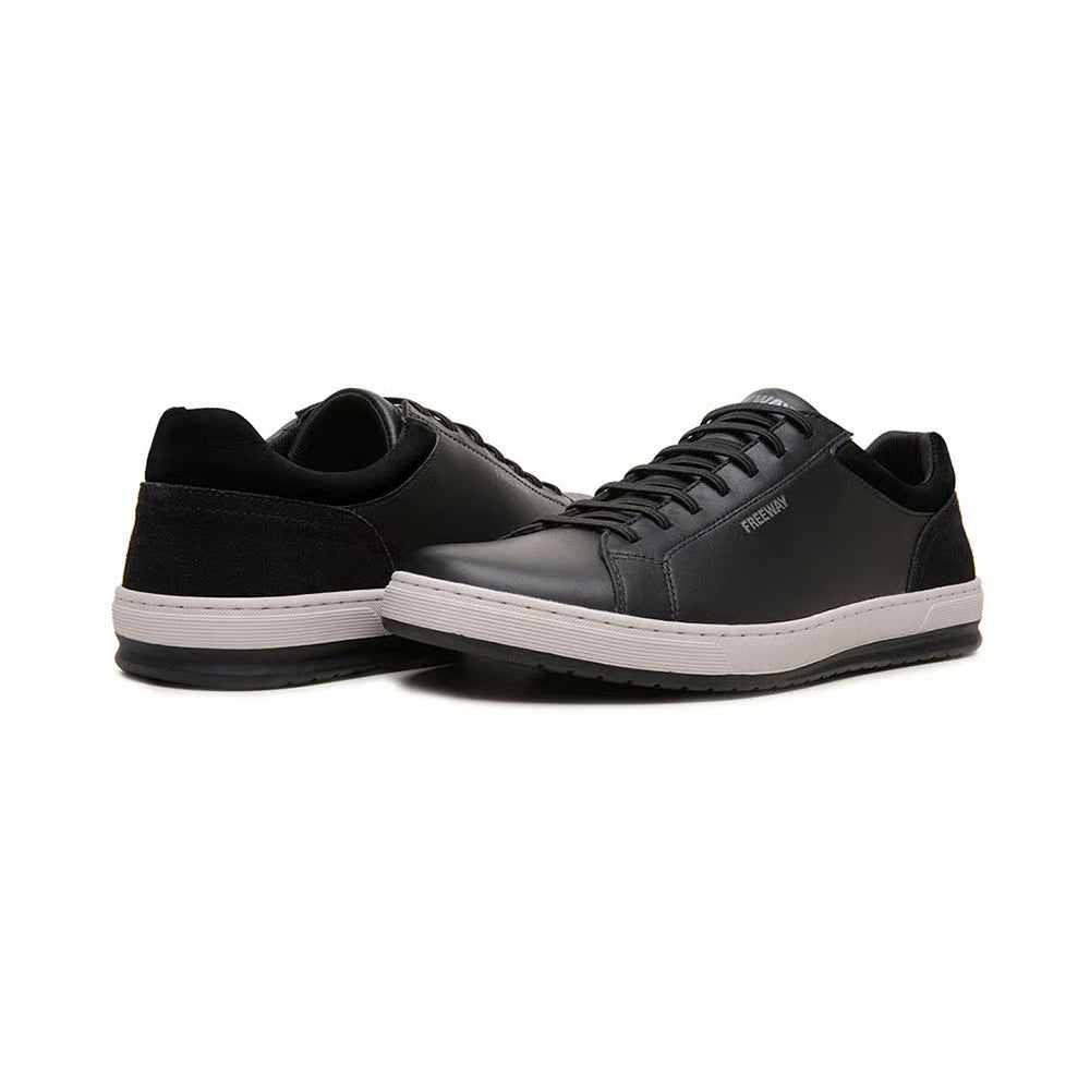 Zapatenis Urbano Masculino Freeway - Cuero Negro - 100% Premium