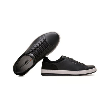 Zapatenis Urbano Masculino Freeway - Cuero Negro - 100% Premium