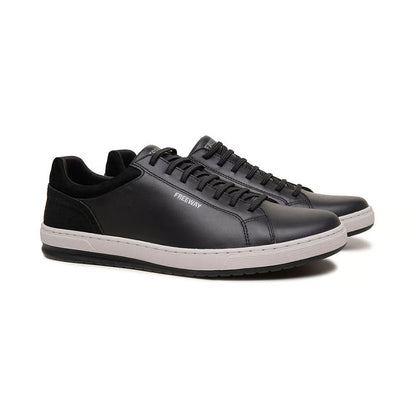 Zapatenis Urbano Masculino Freeway - Cuero Negro - 100% Premium