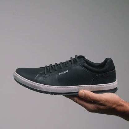 Zapatenis Urbano Masculino Freeway - Cuero Negro - 100% Premium